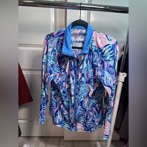 NWT Lilly Pulitzer UPF 50 + Sunset Key LUXLETIC Jacket Twilight Blue